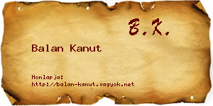 Balan Kanut névjegykártya